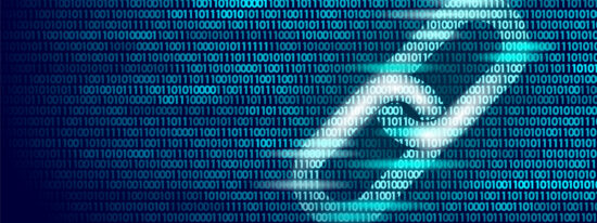 Blockchain hyperlink symbol on binary code number big data flow information. Cryptocurrency finance bitcoin business concept vector illustration background template